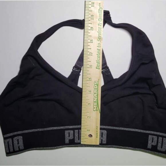 Puma Womens Black Athletic Exercise Sports Bra Size Medium - Picture 7 of 10